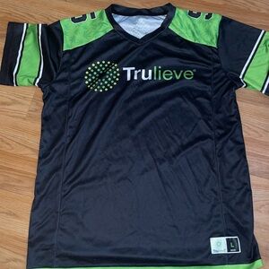 Trulieve Black and Green Sports Jersey Size Large